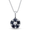 Thumbnail Image 1 of Blue Sapphire Necklace 1/15 ct tw Diamonds 10K White Gold