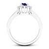 Thumbnail Image 2 of Blue Sapphire Ring 1/5 ct tw Diamonds 10K White Gold