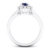 Thumbnail Image 2 of Blue Sapphire Ring 1/5 ct tw Diamonds 10K White Gold