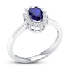 Thumbnail Image 3 of Blue Sapphire Ring 1/5 ct tw Diamonds 10K White Gold