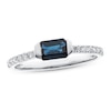 Thumbnail Image 1 of Blue Sapphire Ring 1/5 ct tw Diamonds 10K White Gold