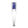 Thumbnail Image 2 of Blue Sapphire Ring 1/6 ct tw Diamonds 10K White Gold