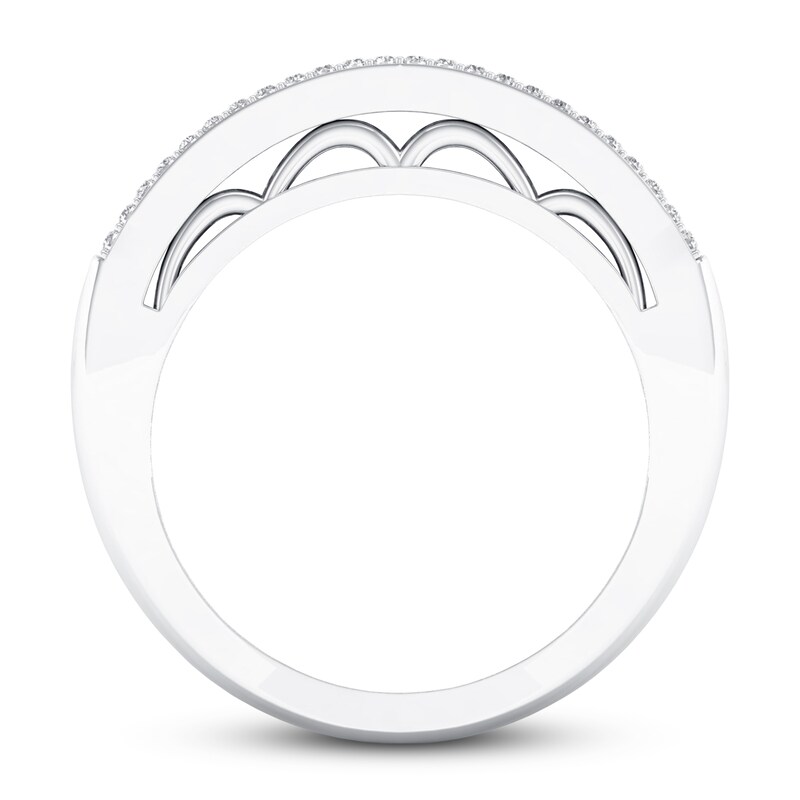 Main Image 3 of Blue Sapphire Ring 1/6 ct tw Diamonds 10K White Gold