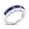 Thumbnail Image 4 of Blue Sapphire Ring 1/6 ct tw Diamonds 10K White Gold