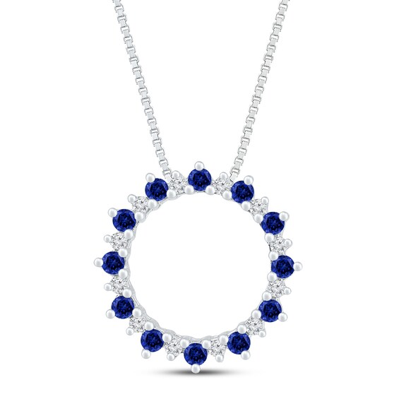 2 1/3 ct Created Sapphire Garland Necklace with Diamonds in Sterling Silver Richline Group SM6207FKSOHLZ 