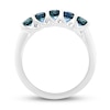Thumbnail Image 2 of Montana Blue Round-Cut Natural Sapphire 5-Stone Ring 10K White Gold