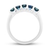 Thumbnail Image 3 of Montana Blue Round-Cut Natural Sapphire 5-Stone Ring 10K White Gold
