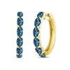 Thumbnail Image 1 of Montana Blue Natural Sapphire Hoop Earrings 10K Yellow Gold