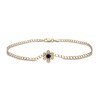 Thumbnail Image 1 of Blue Lab-Created Sapphire Anklet 1/20 ct tw Diamonds 10K Yellow Gold