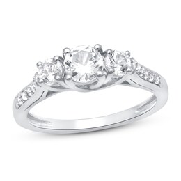 White Lab-Created Sapphire Ring Sterling Silver