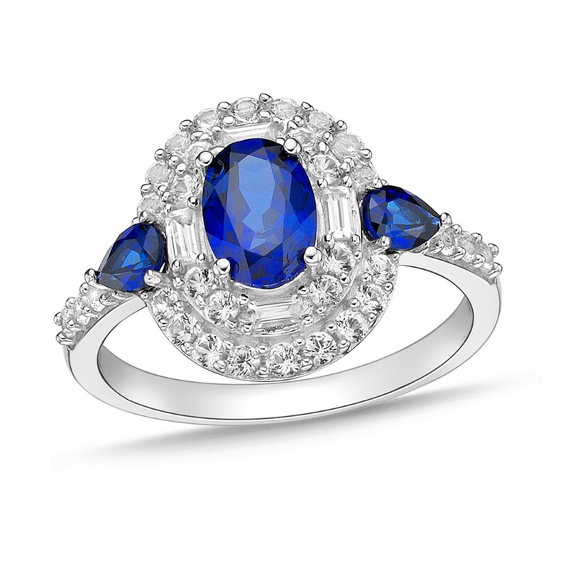 Lab-Created Sapphire Ring Sterling Silver