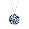 Thumbnail Image 1 of Natural Blue Sapphire Necklace 1/2 ct tw Diamonds 10K White Gold