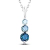 Thumbnail Image 1 of Montana Blue Natural Sapphire Pendant Necklace 10K White Gold