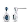 Thumbnail Image 1 of Montana Blue Natural Sapphire Earrings 1/5 ct tw Diamonds 10K White Gold