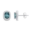 Thumbnail Image 1 of Montana Blue Natural Sapphire Stud Earrings 1/4 ct tw Diamonds 10K White Gold