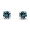 Thumbnail Image 1 of Montana Blue Round-Cut Natural Sapphire Earrings 10K White Gold