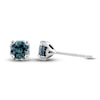 Thumbnail Image 2 of Montana Blue Round-Cut Natural Sapphire Earrings 10K White Gold