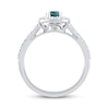 Thumbnail Image 1 of Montana Blue Cushion-Cut Natural Sapphire Ring 3/8 ct tw Round Diamonds 10K White Gold