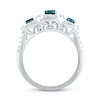 Thumbnail Image 2 of Montana Blue Round-Cut Natural Sapphire 3-Stone Ring 3/8 ct tw Diamonds 10K White Gold