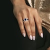 Thumbnail Image 3 of Blue & White Lab-Created Sapphire Ring Sterling Silver