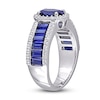 Thumbnail Image 4 of Blue & White Lab-Created Sapphire Ring Sterling Silver