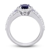 Thumbnail Image 5 of Blue & White Lab-Created Sapphire Ring Sterling Silver