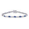 Thumbnail Image 1 of Blue & White Lab-Created Sapphire Tennis Bracelet Sterling Silver