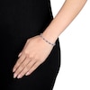 Thumbnail Image 2 of Blue & White Lab-Created Sapphire Tennis Bracelet Sterling Silver