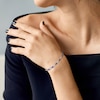 Thumbnail Image 3 of Blue & White Lab-Created Sapphire Tennis Bracelet Sterling Silver