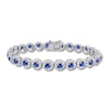 Thumbnail Image 1 of Blue & White Lab-Created Sapphire Tennis Bracelet Sterling Silver