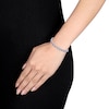 Thumbnail Image 2 of Blue & White Lab-Created Sapphire Tennis Bracelet Sterling Silver