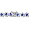 Thumbnail Image 4 of Blue & White Lab-Created Sapphire Tennis Bracelet Sterling Silver