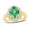 Thumbnail Image 0 of Lab-Created Emerald Ring 1/8 ct tw Diamonds 10K Yellow Gold