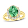 Thumbnail Image 1 of Lab-Created Emerald Ring 1/8 ct tw Diamonds 10K Yellow Gold