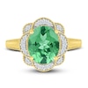 Thumbnail Image 1 of Lab-Created Emerald Ring 1/8 ct tw Diamonds 10K Yellow Gold