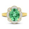 Thumbnail Image 2 of Lab-Created Emerald Ring 1/8 ct tw Diamonds 10K Yellow Gold