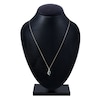 Thumbnail Image 3 of Montana Blue Oval-Cut Natural Sapphire Pendant Necklace 1/15 ct tw Round Diamonds 10K Yellow Gold 18"