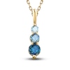 Thumbnail Image 0 of Montana Blue Round-Cut Natural Sapphire Pendant Necklace 10K Yellow Gold 18"