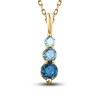 Thumbnail Image 1 of Montana Blue Round-Cut Natural Sapphire Pendant Necklace 10K Yellow Gold 18"