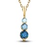 Thumbnail Image 0 of Montana Blue Round-Cut Natural Sapphire Pendant Necklace 10K Yellow Gold 18"