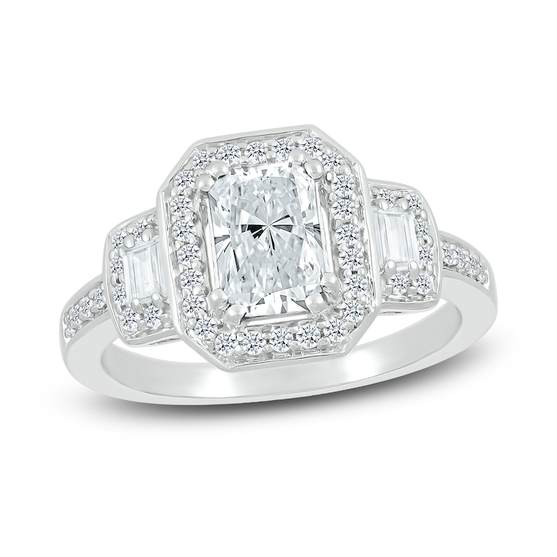 Main Image 1 of Lab-Created Sapphire Ring Sterling Silver
