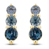 Thumbnail Image 0 of Montana Blue Natural Sapphire Ombre Earrings 10K Yellow Gold