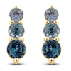 Thumbnail Image 1 of Montana Blue Natural Sapphire Ombre Earrings 10K Yellow Gold