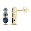 Thumbnail Image 2 of Montana Blue Natural Sapphire Ombre Earrings 10K Yellow Gold