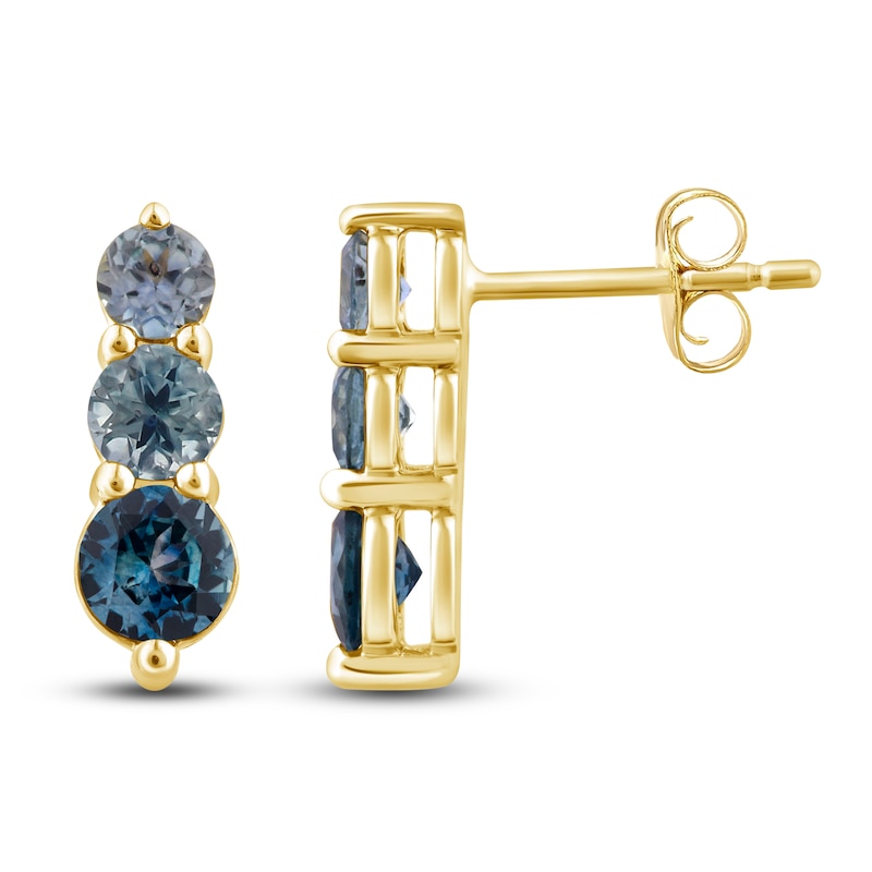 Main Image 2 of Montana Blue Natural Sapphire Ombre Earrings 10K Yellow Gold