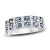 Thumbnail Image 0 of Montana Blue Natural Sapphire Ring 1/3 ct tw Diamonds 10K White Gold