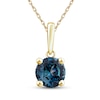 Thumbnail Image 0 of Montana Blue Round-Cut Natural Sapphire Ombre Pendant Necklace 10K Yellow Gold 18"