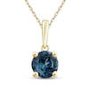 Thumbnail Image 1 of Montana Blue Round-Cut Natural Sapphire Ombre Pendant Necklace 10K Yellow Gold 18"