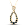Thumbnail Image 1 of Montana Blue Round-Cut Natural Sapphire Ombre Pendant Necklace 10K Yellow Gold 18"