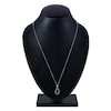 Thumbnail Image 2 of Montana Blue Round-Cut Natural Sapphire Ombre Pendant Necklace 10K White Gold 18"